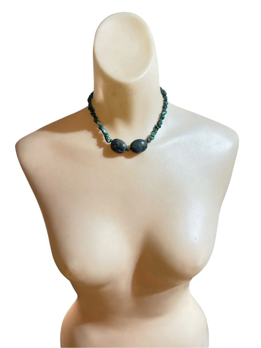 Vintage Chunky Tibetan Turquoise Choker Necklace Chunky Turquoise Choker 15.5”